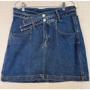 NWT Anthropologie Mini Jean Skirt Pilcro The Arden Double-Waist Women’s Size 10